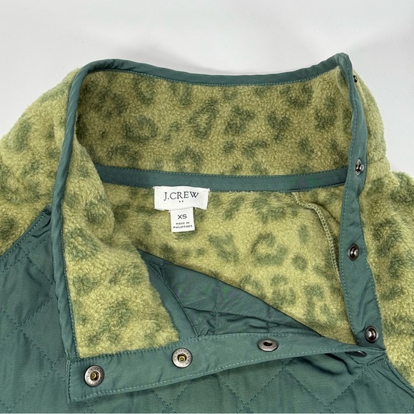 J Crew Women's Quilted Button-Neck Sherpa Tunic XS Fleece Pullover Comfy Warm - Picture 6 of 8
